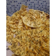 Peyek Kacang Tanah, Rebon, Kacang Hijau dan Bayam kemasan plastik besar
