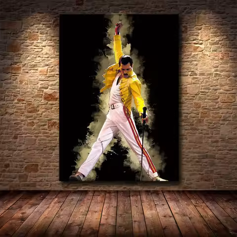 Klassisk Abstrakt Veggmaleri Freddy Mercury Queen Bohemian Rhapsody Canvas Painting Poster Living Ro