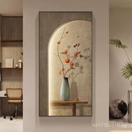 Wabi-Sabi Style Entrance Decorative Painting Persimmon Ruyi Auspicious Meaning Living Room Hanging P