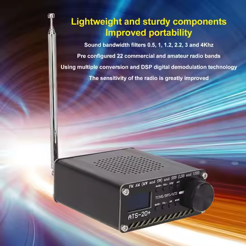 Easy To Read Home Portable for Outdoor Camping Radio Receiver ATS 20+ World Band Digital Receiver Pr