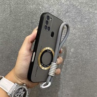 เคส เคสสำหรับ Realme 7i เคสศัพท์ realme c17 เคสหนังกันลื่นและกันกระแทก พร้อมวงแหวนแม่เหล็กและเชือกกั