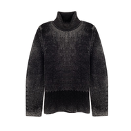 Acne Studios Spring New Womens Black Knitted High Collar Sweater Silver Tai Premium 301574 Wool Blen
