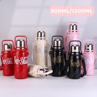 Insulated Vacuum Tumbler Stainless Steel Thermos with Strap Handle Water Bottle 900ML 1200ML