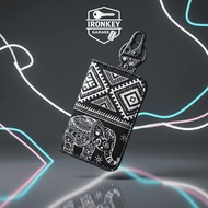 GANTUNGAN 3-Slot Elephant Motif Canvas Car Motorcycle STNK Wallet Keychain - Ironkey Garage - A017