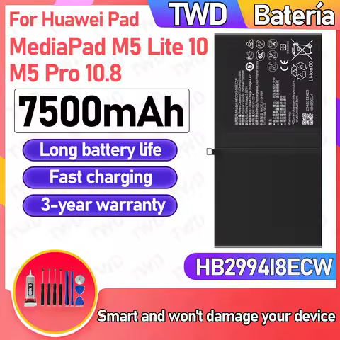 HB2994I8ECW HB299418ECW Large capacity Battery For Huawei MediaPad M5 Lite 10/M5 Pro 10.8 Batteries 