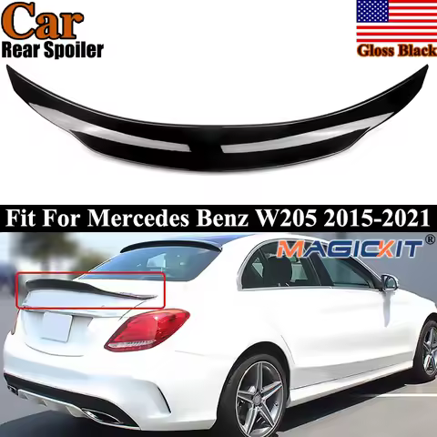 Duckbill PSM Style Trunk Spoiler Wing Lip For Mercedes Benz W205 C200 C250 C300 C43 AMG Sedan 2015-2