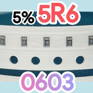 10pcs Chip resistor smd 5R6 5% size 1608 0603 5.6ohm 5.6 ohm 5.6ohm 5.6 ohm