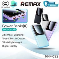 【3C Certified】Remax RPP-622 10000mAh Powerbank 22.5W Fast Charging Power Bank Portable Slim Pawer Ba