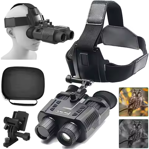 NV8000 - 4K Goggles Scope, 8X Digital Zoom Infrared Hands Free Head Helmet Mounted Device with 3D Di