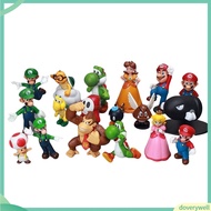 {doverywell}  18Pcs/Set Mini Super Mario Bros Luigi PVC Doll Toy Gifts Figures Party Supplies