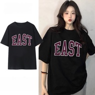 【220G 100%Cotton】SISI Baju t shirt Oversize Perempuan Summer Casual Women's Loose Short Sleeved EAST