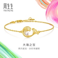 Chow Sang Sang 周生生 MINTYGREEN 'Taffy' 999.9 Gold Bracelet 18cm 95140B