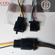 1 pair of 3 pin cable connection sockets