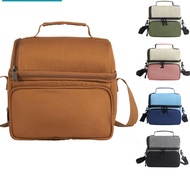 Waterproof Foldable Insulation Bag Double-Layer Lunch Bag Color Matching Oxford Cloth Lunch Bag Larg