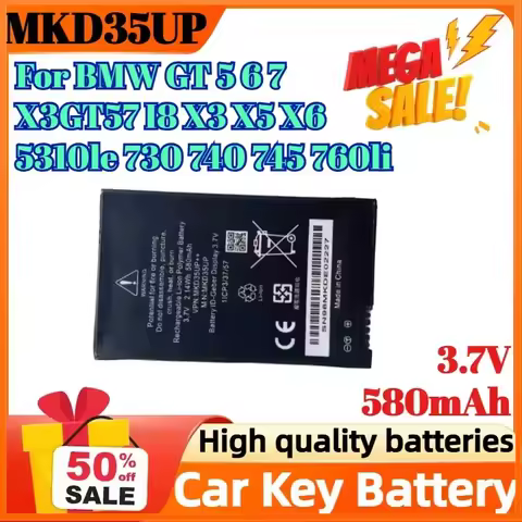 MKD35UP 3.7V 580mAh for BMW GT 5 6 7 X3GT57 I8 X3 X5 X6 5310le 730 740 745 760li Car Key Battery