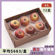 【游游農產】紐西蘭蘋果6入簡約禮盒(12盒組)