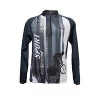 SLETIC Drifit Outdoor Cycling Jersey for Mens LongSleeve Stretch Bike for Mens w/3pocket M9105-1