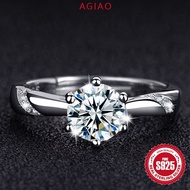 Nats Living PT950 Platinum Grade D Cincin Berlian Mozambik Karbon Tinggi