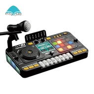 Kids DJ Mixer Controller Electronic Table Musical Toy with LED Lights Sound Effect Microphone DJ Boa