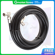 L-Shaped Tv Antenna Cable (Black) 3m Coaxial Cable for Wired Tv Extension