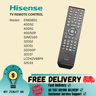 EN83801 HISENSE TV REMOTE CONTROL 40D52 40D51 40D50P 32M2160 32D52 32D51 32D50P 32D37 LCD42V68PK 32D