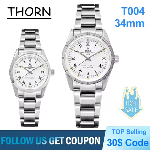 Thorn T004 Mechanical Watch PT5000 Automatic Movement Domed Sapphire Luxury Watch 10Bar Waterproof L