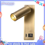 【yhumh03】3W LED Wall Lamp Embedded and Rotatable Reading Light USB Focus Light for Bedroom Bedside S