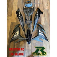 RAPIDO COVERSET Y15ZR V1 V2 EXCITER RC (26) BLACK MX-KING STICKER TANAM Y15 YSUKU COVER SET