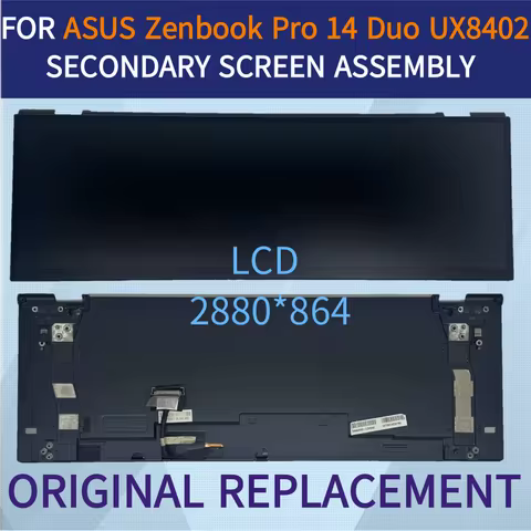 FOR ASUS ZENBOOK PRO 14 DUO UX8402 UX8402ZA SECONDARY SCREEN 14INCH QHD LCD ASSEMBLY TOUCH SCREEN TO
