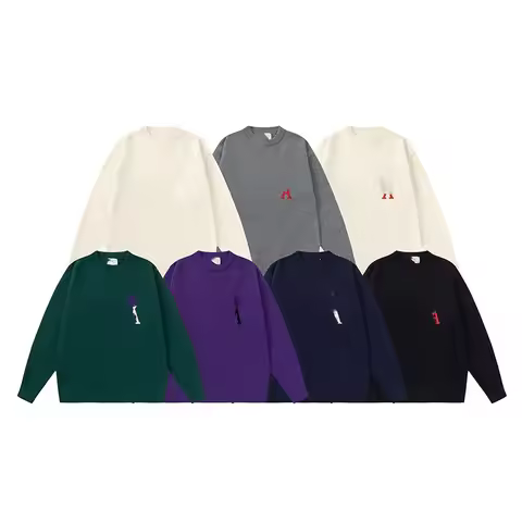 Towels Embroidered Amy Large Heart Sweater Shoulder Insertion Unisex Long Sleeve round Neck Knitted 