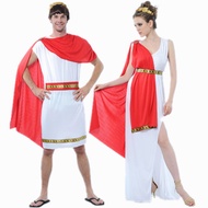 Halloween red Roman costume for adults, men and women Roman warrior party costume nightclub stage ou