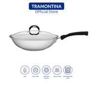 Tramontina Solar Silicone 28cm Wok Pot 18/10 Stainless Steel/Tri/3/Ply/Induction