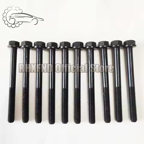 10pcs 1E 2E/2E-E/2E-L 3E / 3EE Cylinder head bolt nuts for Toyota Corolla/Starlet/Tercel 1295cc 1.3L