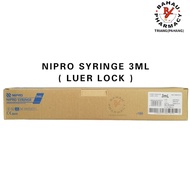 NIPRO SYRINGE LUER LOCK 3ML 100PCS [ EXP: 31/03/2028 ]