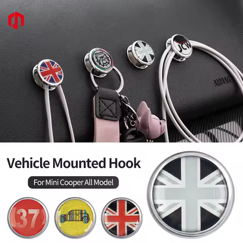 1PC Alloy Hook Up Holder Storage Clip Fastener Cable Key Car Interior Sticker For Mini Cooper F56 F6