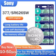 10-50pcs Sony 377 SR626SW SR626 377A AG4 LR66 1.55V silver oxide battery for car key watch MADE IN J