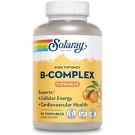SOLARAY Vitamin B Complex Orange Chewable Tablets-High-Efficiency B Complex Vitamin B12, B6, B2, Bio