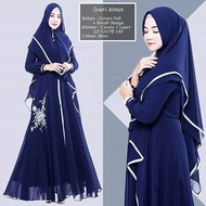 Gamis Syari Ainun Bahan Ceruty Busui Friendly