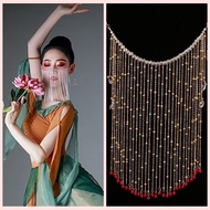 Crystal Tassel Masquerade Veil Face Chain Belly Dance Stage Cosplay Party Headband Jewelry Siger Tas
