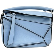 二手LOEWE Puzzle Nano 兩用單肩包/手提包，藍色皮革，女士款