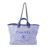 CHANEL 帆布Deauville Tote Bag手挽肩背兩用袋
