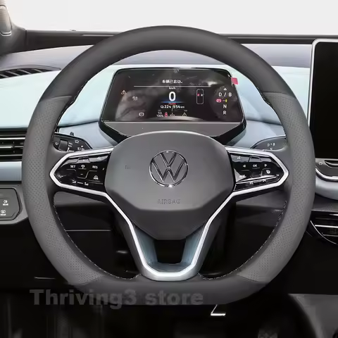 Leather Car Steering Wheel Cover For Volkswagen ID.4 ID4 Crozz GTX X Pro 2021-2025 Auto interior Vol