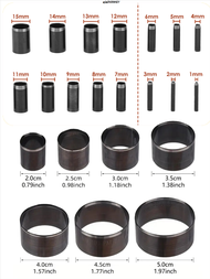 ♪♪▤22pcs 1-50mm Round Hole Punch Hollow Punch Cutter Tool Set with Case Leather Craft Tools Kit for 