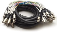 Seismic Audio - SARLX-16x25 - 16 Channel XLR Snake Cable - 25 Feet Long - Pro Audio Snake for Live Live, Recording, Studios, and Gigs - Patch, Amp, Mixer, Audio Interface 25'