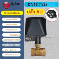 Tuya วาล์วควบคุมน้ำอัจฉริยะ Wifi vavle ZigBee DN15เช็คแก๊สน้ำหยุดทำงาน/DN20/DN25ควบคุมไร้สายจับเวลาท