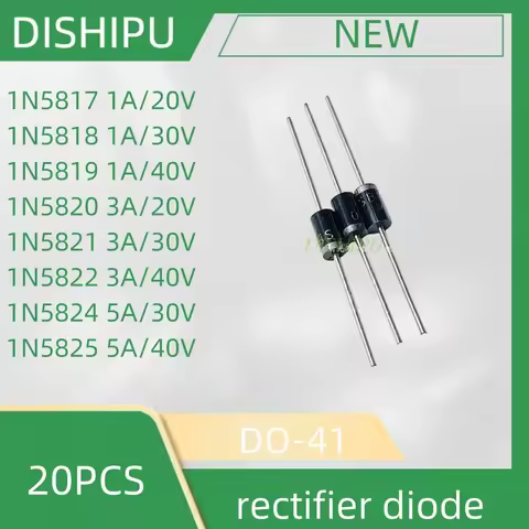 20PCS 1N5817 1A/20V 1N5818 1A/30V 1N5819 1N5820 3A/20V 1N5821 3A/30V 1N5822 3A/40V 1N5824 1N58255A /