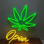 ป้ายไฟ ป้ายไฟร้าน ป้ายไฟตัวอักษร ป้ายไฟled ป้ายไฟนีออน กัญชา open