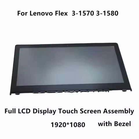 Full LCD Display Panel Touch Digitizer Screen Assembly + Bezel LP156WF4 SPL1 For Lenovo Flex 3-1580 