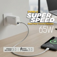 Travel Charger V-GeN VTC2-42 65W Super Fast Charging QC3.0 PD3.0 Dual Port Type C & USB Super VOOC