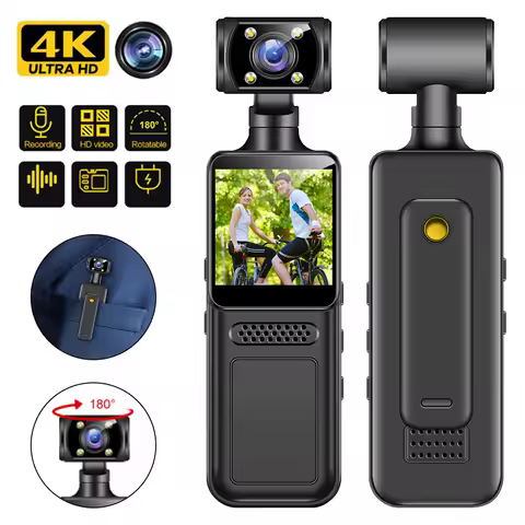 4K Ultra HD Pocket Action Camera 180° Rotatable Vlog WiFi Mini Sports Cam Night Vision Helmet Travel